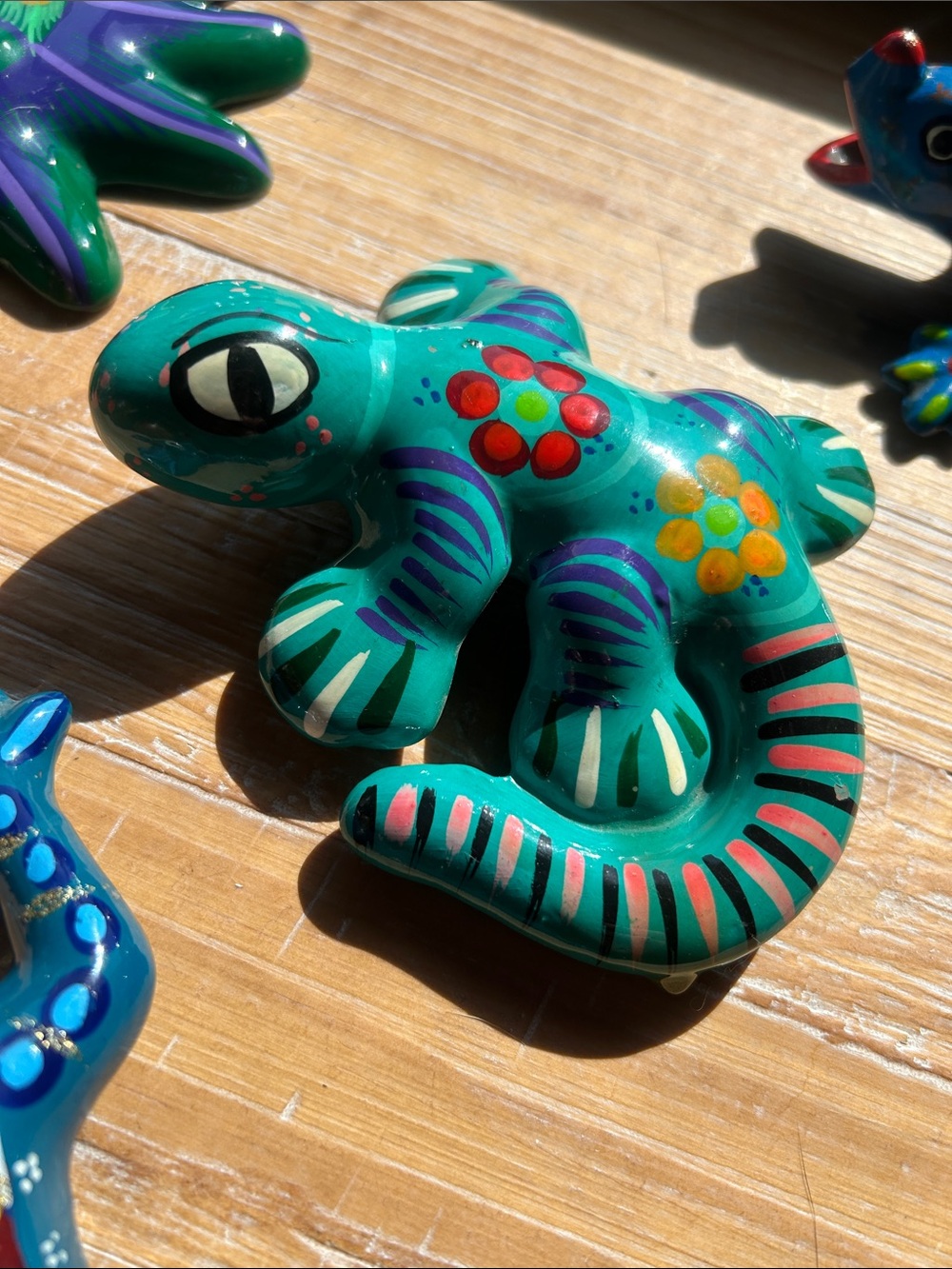Mexican Telavara Mexican Gecko Hand Painted Folk Art.
